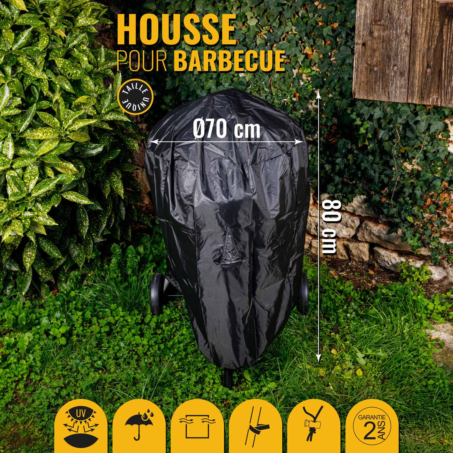 SOMAGIC - Coperchio Ø 70 x H 80 cm per barbecue rotondo